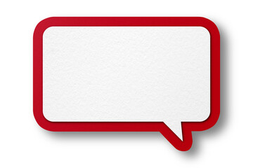 Red paper speech bubbles separated on transparent background