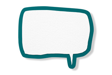Green paper speech bubbles separate on transparent background