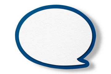 Blue paper speech bubbles isolated on transparent background