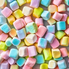Colorful Marshmallow Cubes Close-Up