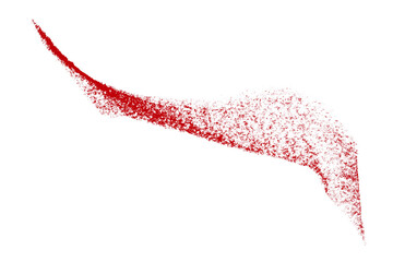 Separate red crayon brush strokes on transparent background