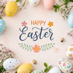 easter bunny with eggs. colorful easter monday eggs on wooden table background. beautiful background for poster, banner, web, social media. ai generative design. easter monday . easter sunday. 