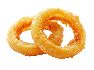 Isolated Crispy Golden Onion Rings Snack