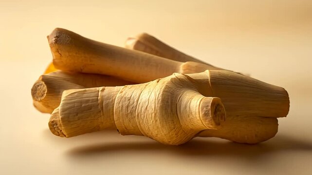  Fresh ginger root with a cut piece revealing the vibrant inside