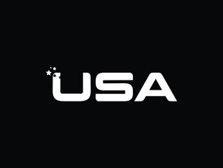 Usa new text design ,usa digital  letter ,usa modern name, unique usa word 