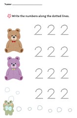 Hand writing practice for kids number 2