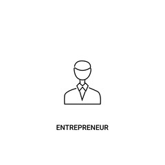 Single entrepreneur icon, outline vector sign, linear style pictogram isolated on white. Editable stroke