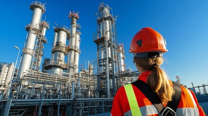 Fototapeta premium Safety inspector in high visibility vest