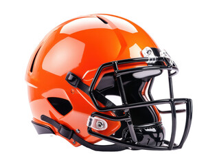 Fototapeta premium Isolated Orange Football Helmet with Black Facemask
