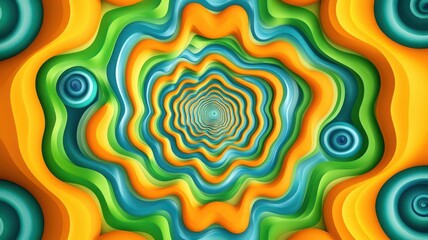 Fototapeta premium hypnotic optical illusion artwork flat design top view abstract theme watercolor triadic color scheme