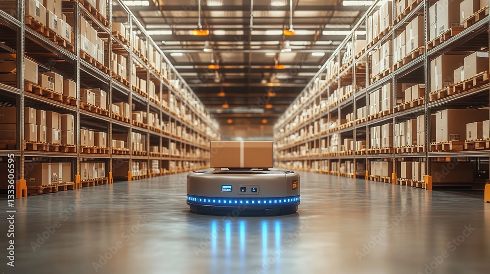 Poster smart warehouse with autonomous robots for efficient sorting tasks