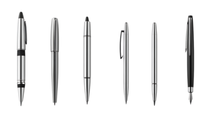 Pack Pen Set on Transparent Background for Stationery, Office, and Writing Tools