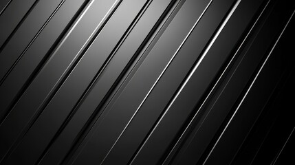 Obraz premium Monochromatic Metallic Ribbons: Captivating diagonal composition of metallic ribbons in varying shades of grey, casting intriguing shadows and highlights.