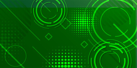 Futuristic green technology background with glowing HUD elements, abstract geometric shapes, and digital patterns. Perfect for sci-fi, innovation, cyber, and tech-themed designs.