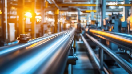 Modern Machinery in Factory with Polymer Coated Pipes