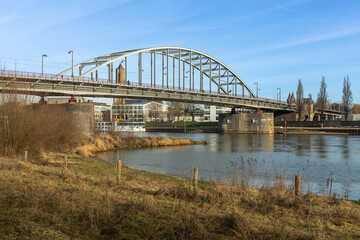 John Frost Bridge, British officer who during Operation Market Garden in September 1944 led the airborne forces to Arnhem. Movie: 'A Bridge Too Far'.