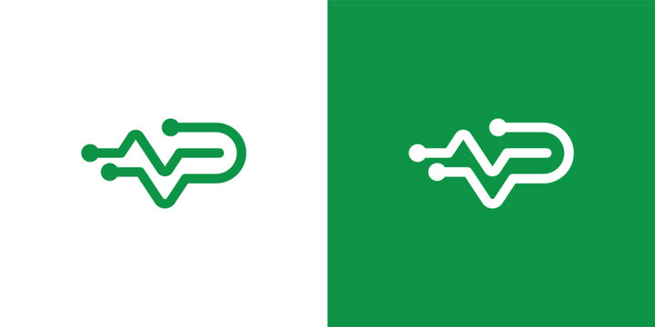 N, P letter logo. Suitable for business logo, brand, interview show, podcast, quiz. Flat Vector Logo Design Template Element.