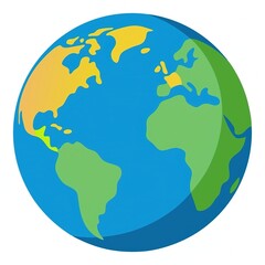 Our Vibrant Earth, A Colorful Globe Symbolizing Global Unity And Environmental Awareness With A Simplified Cartographic Design And A Soft Shadow