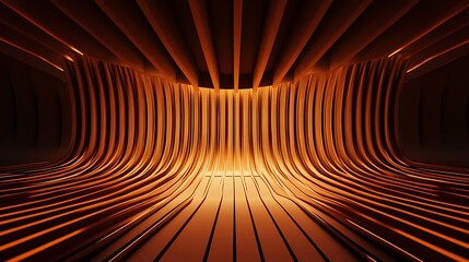 Abstract Orange Geometric Tunnel