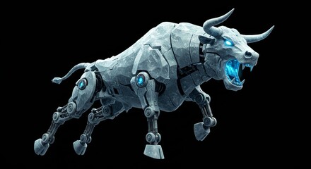 Obraz premium icy mecha bull