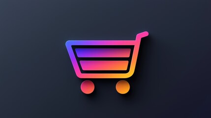 Colorful Shopping Cart A gradient colored shopping cart icon with a modern and dynamic look.