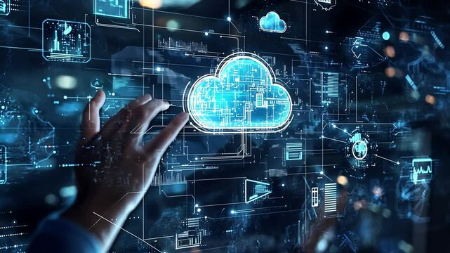 Innovative Cloud Technology Interface with Data Visualization and Cybersecurity Solutions