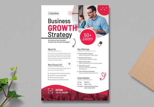 Business Growth Strategy Flyer Layout For Corporate Companies