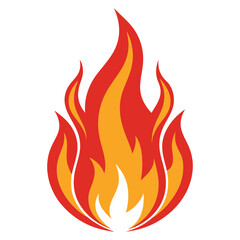 Vibrant Red Fire Flame Illustration for Visual Works

