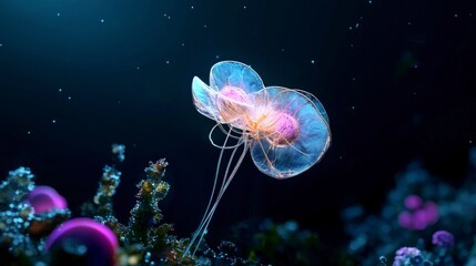 Naklejka premium Microscopic World Vibrant Cellular Design Kaleidoscopic Colors High Resolution Image