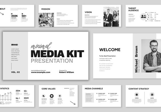 Minimal Classic Black And White Media Kit Presentation