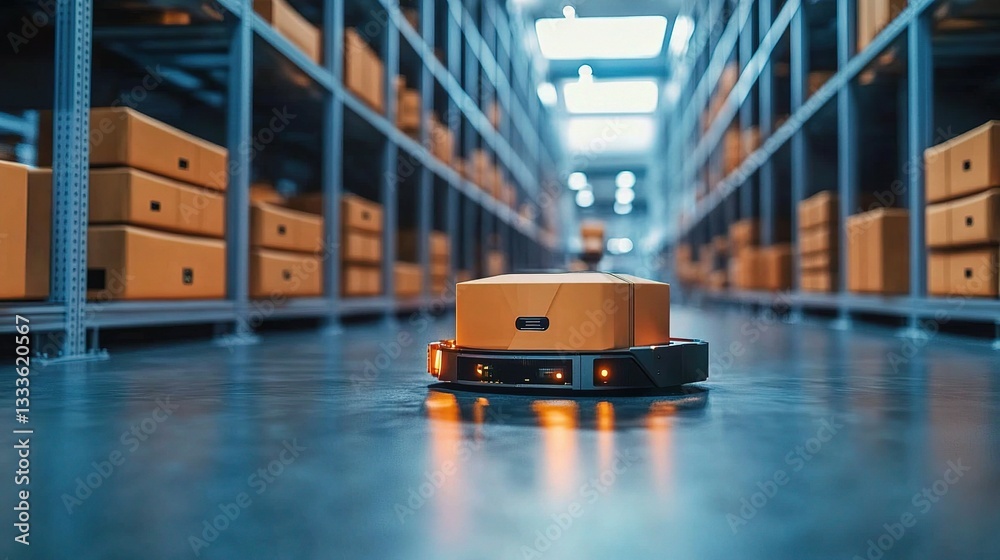 Poster efficient robots sorting packages in modern warehouse environment