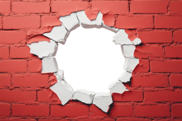 hole in the red brick wall