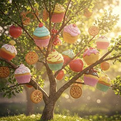 tree of cupcakes 