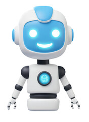 Cute Robot Character Smiling