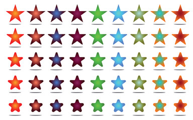 A star icons vector set on a white background