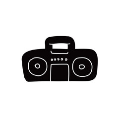 ラジカセの手書きベクターイラストアイコン