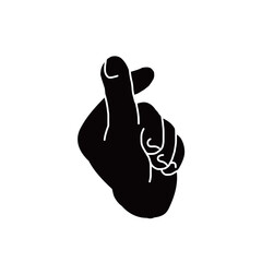 片手で作ったハートのハンドサインのベクターイラストアイコン