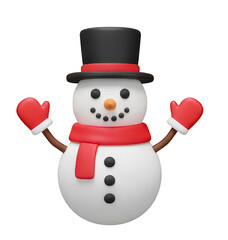 Cheerful Snowman With Top Hat