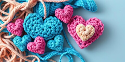 Handmade Crochet Hearts Yarn Love Valentine s Day Crafts