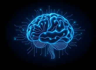 Fototapeta premium Digital Brain with Circuitry,