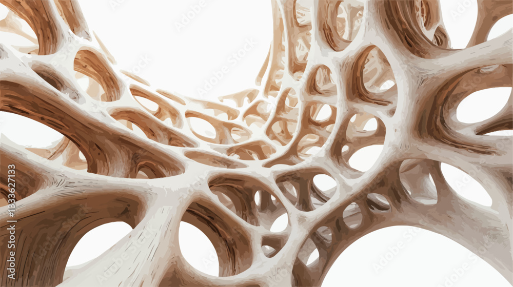 Fototapete the image is a digitally rendered 3d illustration depicting an abstract organic structure. the struc
