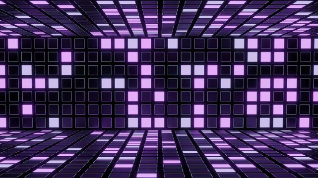 Broadcast Hi-Tech Blinking Illuminated Cubes Room Stage, Multi Color, Events, 3D, Loopable, 4K
