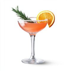 Fototapeta premium Elegant Ros? Cocktail with Rosemary Garnish