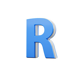 Blue Capital Letter R Gleams With Its Sleek Modern Design Bold Font With Sharp Edges 3D Illustration