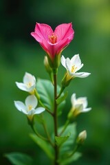 Naklejka premium Devil s club in full bloom with white flowers, botany, nature, plants