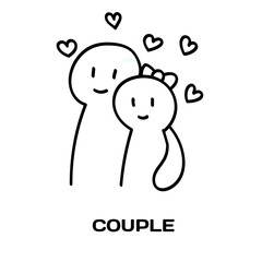 happy family editable stroke outline icon isolated on white background flat vector illustration, black outline, Pixel perfect