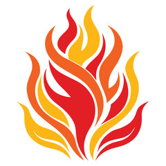 Fire Flame Vector illustration, Red Fire isolated design