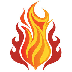 Fire Flame Vector illustration, Fire bonfire Clipart design