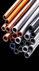 metal tubes isolated on white