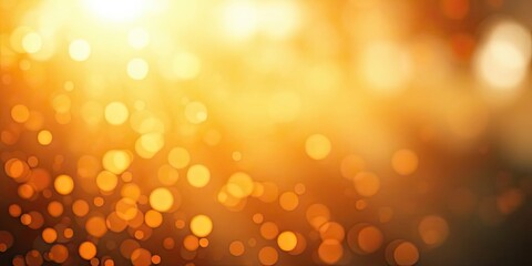 Fototapeta premium Golden Bokeh Lights Abstract Background Warm Autumn Sunset Glow